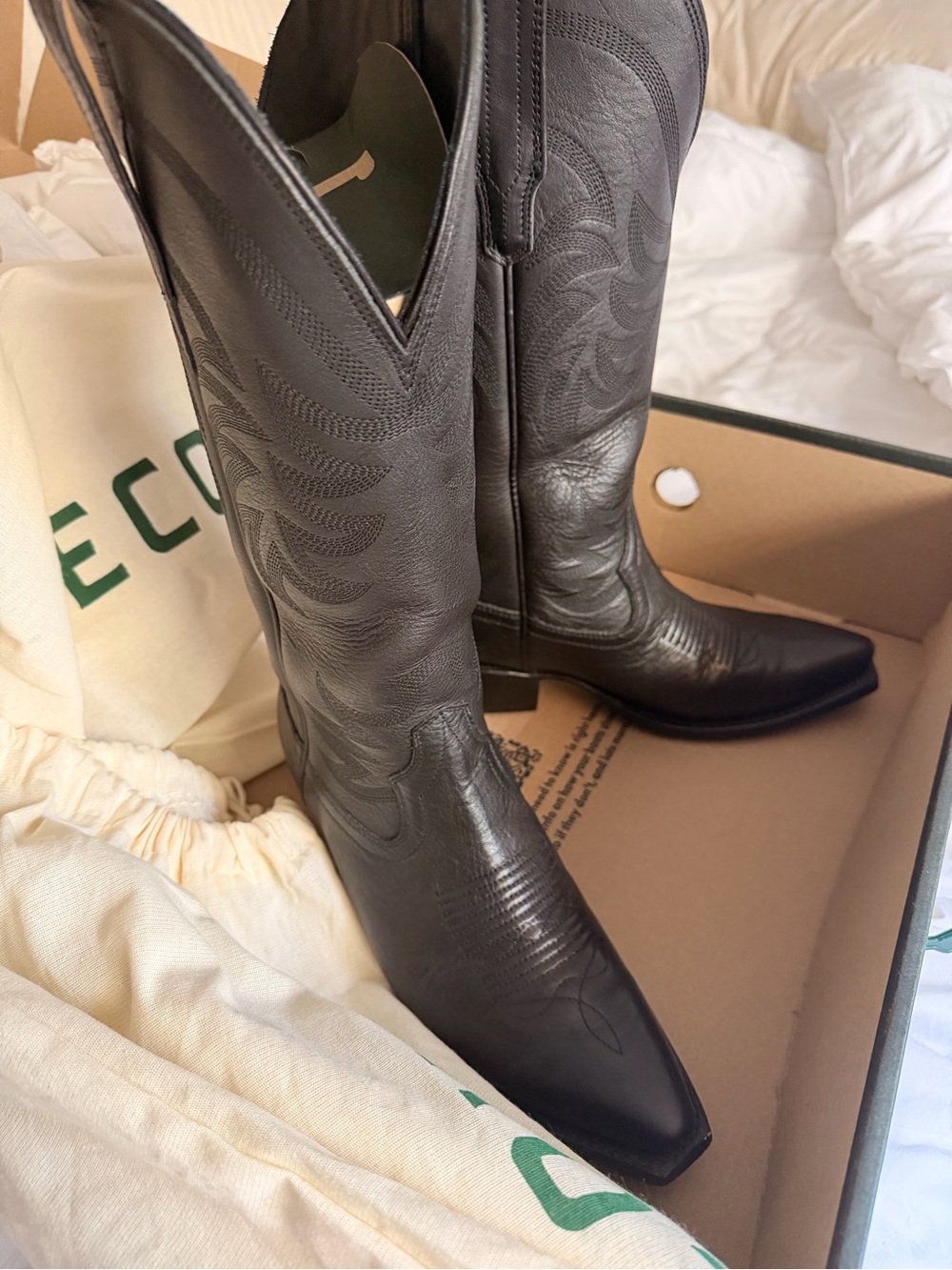 Tecovas Annie (midnight) Black Leather Cowboy Boots - Picture 5 of 7